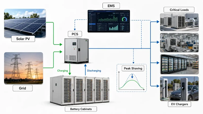 C&I ESS energy flow diagram C&I ESS energy flow diagram